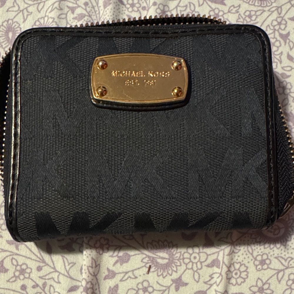 Michael Kors Black Wallet with Gold Accents